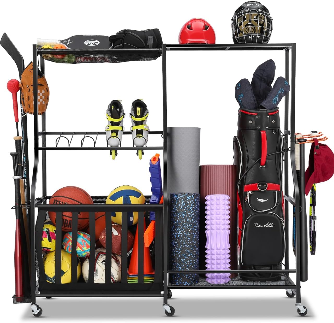 Garage Sports Equipment Organi - đánh giá và giá Sports Equipment Bag With Wheels